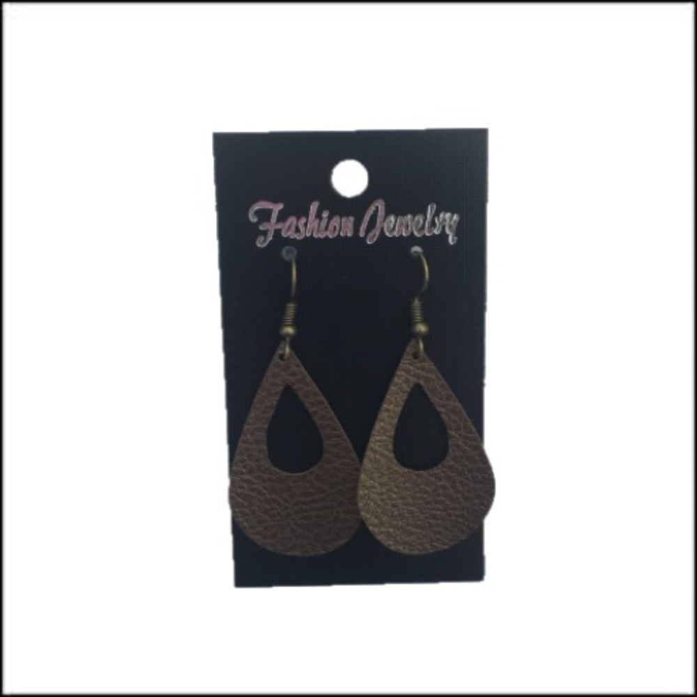 Handmade Light Weight Caramel Faux Leather Earring